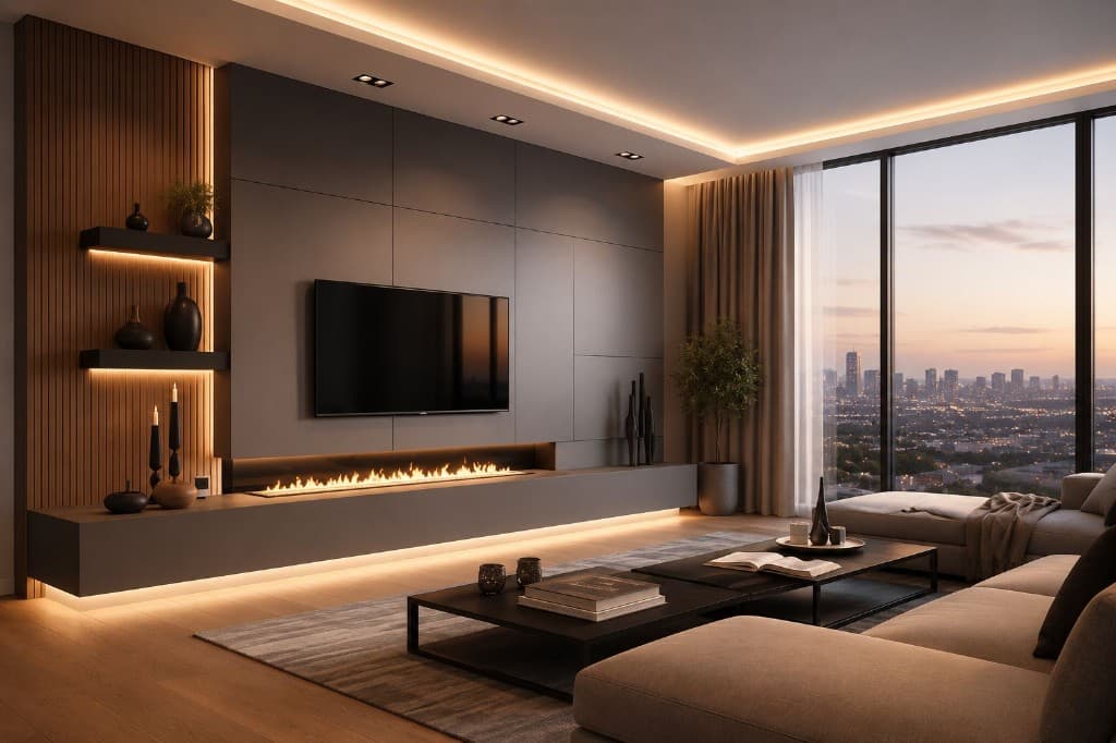 Twilight Fireplace Living