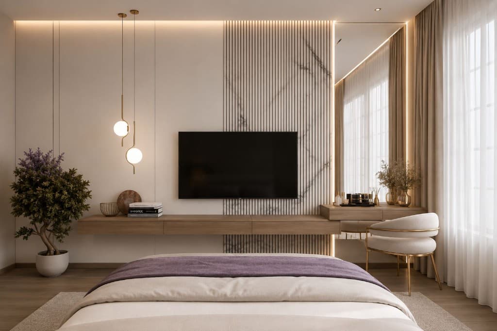 Marble & Slat Bedroom