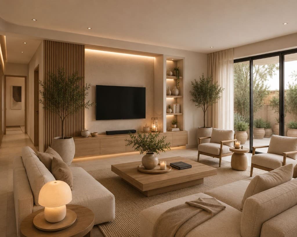 Warm Minimal Family Room